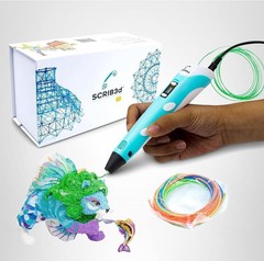SCRIB3D P1 3D Printing Pen with Display – Includes 3D Pen, 3 Starter Colors of