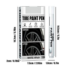 Car Tire White Paint Marker Pen Oil-Based Ink Smooth Flow Valve Structure