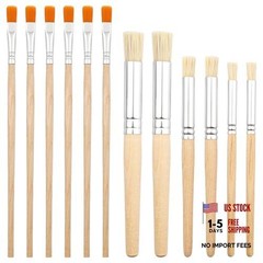 Wooden Stencil Brushes, 12PCS Wood Paint Template/Light Brown Natural Wood