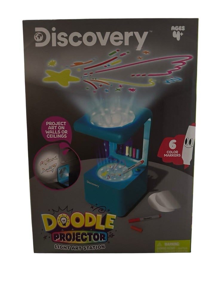 ™ Doodle Projector Light Art Station Includes 6 Dry-Erase Markers, 10 Draw Discs