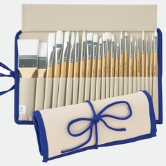 Versatile Nylon Paint Brushes Set of 24 – Ideal for Oil, Acrylic & Watercolor