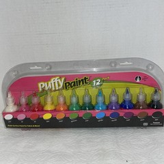 Rainbow Puffy 3D Paint, 12 Count paint on jeans T-shirts tennis shoes backpacks