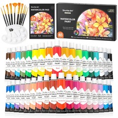 48 Pack Watercolor Paint Set, 36 Colors Watercolor Paint in Tubes (12ml Each)…