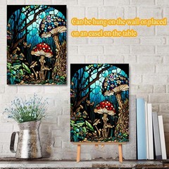Mushroom Paint by Numbers Kit for Adults Beginners- DIY Acrylic Stained Glass…
