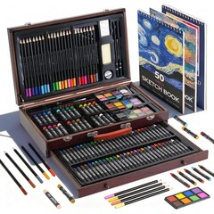 GOTIDEAL 143 Piece Kids Coloring Set,Arts and Crafts Kits with 3 Drawing Pads…