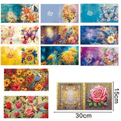 pigpigboss 12 Packs Flower Butterfly Diamond Painting 15 cm x 15 cm, Red