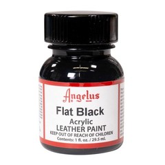 Angelus Acrylic Leather Paint For Shoes, 1 Fl Oz (Pack of 1), Flat Black