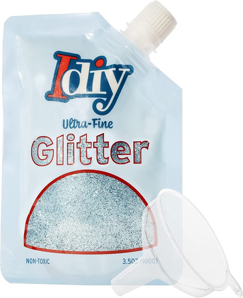 iDIY Ultra Fine Glitter Steel Blue (100g, 3.5 oz) Extra Fine Glitter w/ Easy