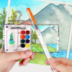 Youdaju 11 Pcs Mini Portable Watercolor Palette Set Travel Paint Multicolor