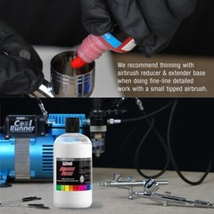 16 oz Airbrush Thinner & Extender Base, Reducing Acrylic Airbrush Paint Colors