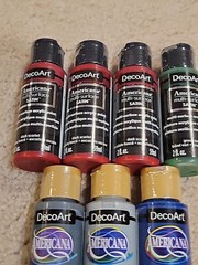 Lot Of (7) DecoArt Americana Multi Surface Satin & Acrylic Paint 2oz –
