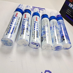 Uni Paint Marker SET OF 6 MODIFIED SUPER STAIN BLUE PX-30 Broad Chisel Tip 8mm