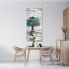 Conipit Vertical Tree Of Life Canvas Wall Art Butterfly Tree Painting Inspira…