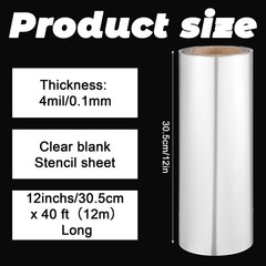 12 Inches x 40ft Acetate Sheets for Crafts 4 Mil/0.1mm Clear Acetate Sheets B…