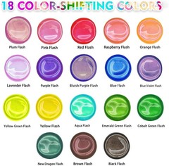 ABEIER Iridescent Acrylic Paint, Set of 18 2 Fl Oz (Pack 18), Multicolor