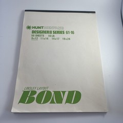 Paper Hunt Bienfang Designer II Series 61-16 Linsley Layout Bond 9×12 ~50 sheets