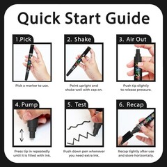 Acrylic Black Paint Pen – 1mm, 3mm, 15mm Dual Tip – Permanent for Wood, Fabric