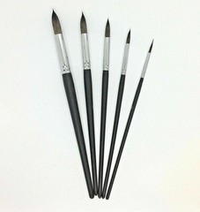 XDT Watercolor Mop Round Tip 5 Pc Set Artist Paint Brushes Russian Blue Squirrel
