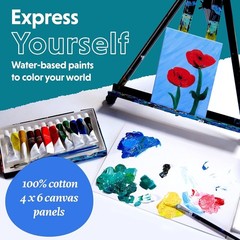 Acrylic Paint Set for All Ages with Brushes and Canvas