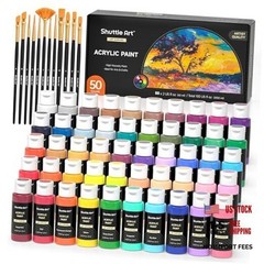 Acrylic Paint, 50 Colors Acrylic Paint Set, 2 Fl Oz (Pack of 50) Regular