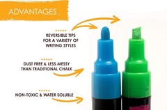 Chalk Markers – 8 Vibrant, Erasable, 1 Count (Pack of 8), Vibrant 6mm