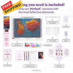 DIAMOND ART CLUB Glowing Monarch 18 inches x 13 inches,