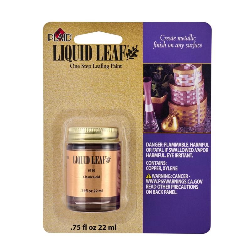 Plaid 6110 3/4 oz. Classic Gold Liquid Leaf Glaze 5.5 H x 4.4 W x 1.5 D in.
