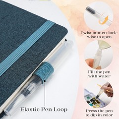 Watercolor Journal Sketchbook, 3.5″ x 5.5″ Sketch Books 3.5x 5.5 Inch Navy Blue
