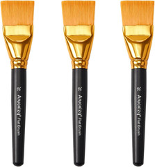 1 1/2 Inch Flat Paint Brushes 3Pcs Set – Large Acrylic, Oil & Watercolor Brushes