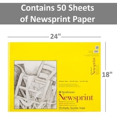 Strathmore 300 Series Tape Bound Newsprint Pad, 32 lb. Smooth 18×24,