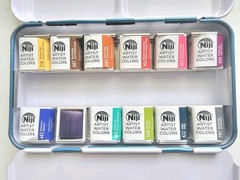 Niji Artist Watercolors Essential Set – 12-Pan Metal Tin Professional Watercolor