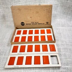 Prang Semi Moist Water Color Refills Red Orange Dixon 23 Pans USA Made