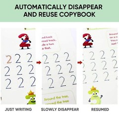 4Pc Magic Practice Copybook for Kids Number Letter Tracing Book with Pen Set