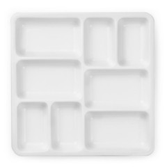 MEEDEN 8-Well Ceramic Artist Paint Palette, Square Porcelain 8 Wells, White