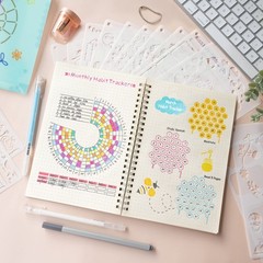 Midenco Bullet Journal Stencils (36PCS), Supplies small, White