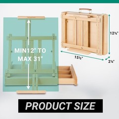 Studio Sketchbox Tabletop Easel, Adjustable Beechwood Easel for Painting, Por…