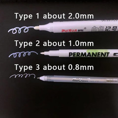 White Gel Marker Pen 2.0mm Waterproof Oily DIY Graffiti Sketching Stationery