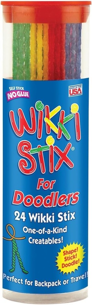 Wikki Stix Doodler Travel Toy for Kids – 24 Reusable Wax Sticks for Sensory Play