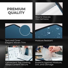 Dunwell 11×14 Art Portfolio Binder with Mounting Paper Blue, Large Portfolio …