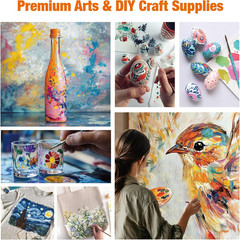 Acrylic Paint Set,48 Colors 0.74 Oz/22Ml Tubes,Highly Pigment Art Paints for Can