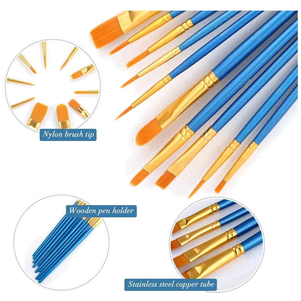 Professional 500pcs Nylon Hair Brush Set for Painting