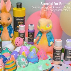 Complete 40 Pack Pastel Acrylic Paint Set – 30 Colors, 60ml Bottles & Brushes