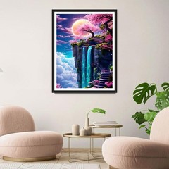 QINRUBB DIY Moonlit Night Diamond Art Kit for Adults 12×16 inches, USQR358