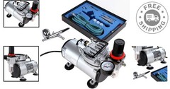 Versatile Dual Action Airbrush Kit & Oil-Free Compressor – Perfect for Artists