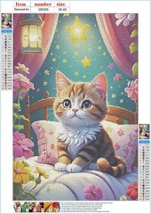 DIY Cartoon Cat Diamond Art Kit for Adults Beginners, Full Drill Bedroom Diamond