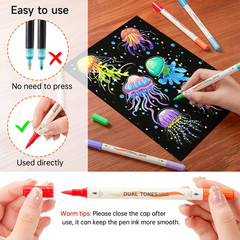 Shuttle Art 48 Colors Dual Tone Acrylic Paint Markers, 24 Pack Acrylic Paint Pen