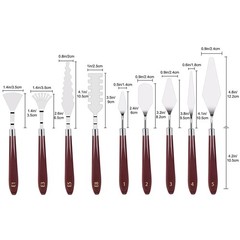 Rust-Resistant Artist Palette Knives Set 15pcs Wood Handle for Canvas Acrylic