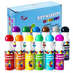Dot Markers Bingo Daubers – 12 Washable Paint Dotters for Kids’ Art & Crafts