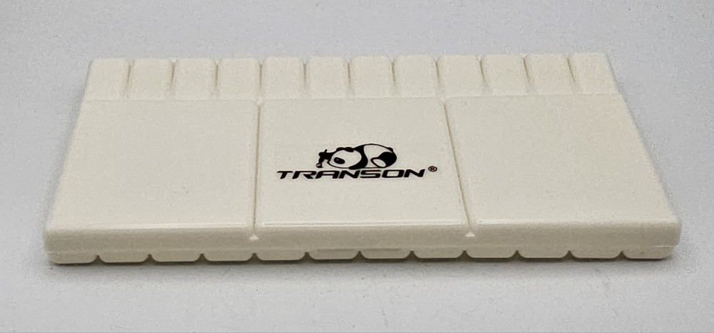 TRANSON Watercolor Palette w/ Thumb Hole & Brush Holders ~ White Approx 10″x5″