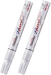 2 Pack White Paint Pens – Quick-Drying, Oil-Based, Waterproof Markers for Arts